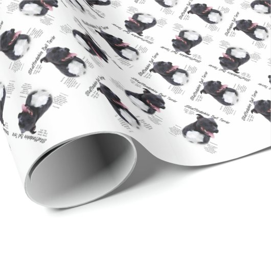 Staffordshire Bull Terrier History Design Geschenkpapier (Rolleneckpunkt)
