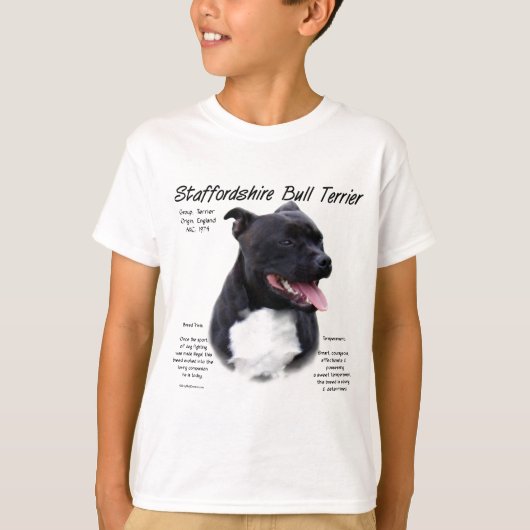 Staffordshire Bull Terrier History Design T-Shirt (Vorderseite)