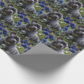 Staffordshire Bull Terrier in Blue Rose Garden, Geschenkpapier (Ecke)