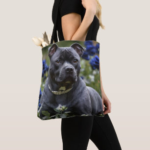 Staffordshire Bull Terrier in Blue Rose Garden, Tasche