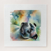Staffordshire Bull Terrier in Light 100924AREF144  Puzzle (Horizontal)