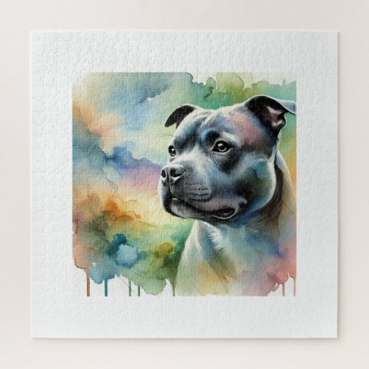 Staffordshire Bull Terrier in Light 100924AREF144  Puzzle (Vertikal)