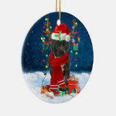 Staffordshire Bull Terrier in Snow Keramik Ornament (Rechts)