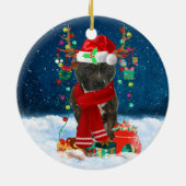 Staffordshire Bull Terrier in Snow Keramik Ornament (Hinten)