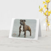 Staffordshire Bull Terrier Karte (Gelbe Blume)
