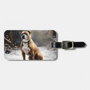 Staffordshire Bull Terrier Lass es schneien Weihna Gepäckanhänger