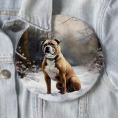 Staffordshire Bull Terrier Let It Snow Christmas Button (Beispiel)