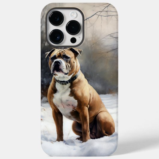 Staffordshire Bull Terrier Let It Snow Christmas Case-Mate iPhone Hülle (Rückseite)
