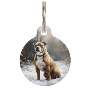 Staffordshire Bull Terrier Let It Snow Christmas Haustiermarke
