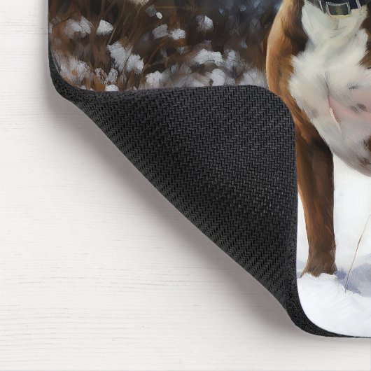 Staffordshire Bull Terrier Let It Snow Christmas Mousepad (Ecke)