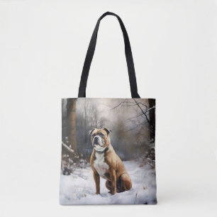 Staffordshire Bull Terrier Let It Snow Christmas Tasche
