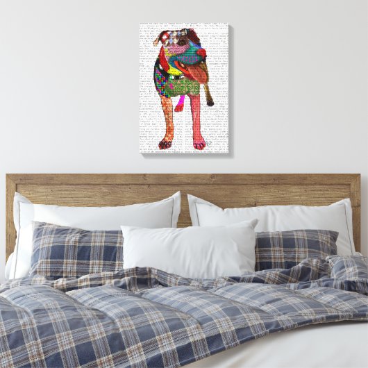 Staffordshire Bull Terrier - Patchwork Leinwanddruck (Insitu (Schlafzimmer))