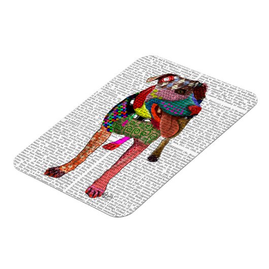 Staffordshire Bull Terrier - Patchwork Magnet (Linke Seite)