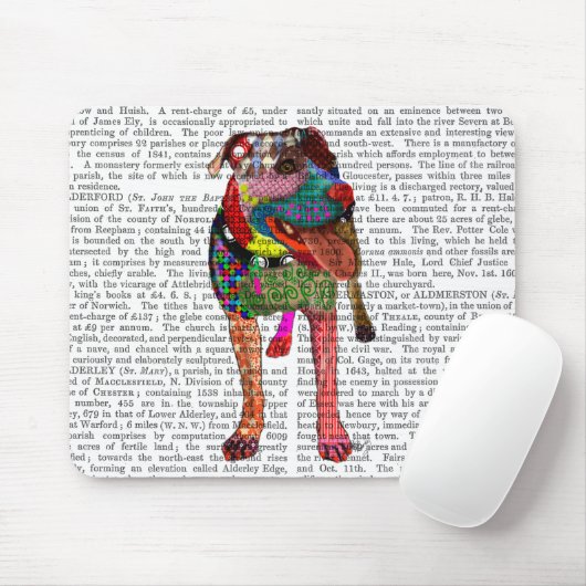 Staffordshire Bull Terrier - Patchwork Mousepad (Mit Mouse)