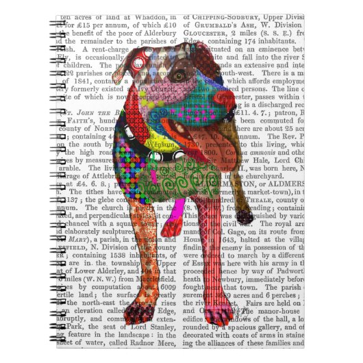 Staffordshire Bull Terrier - Patchwork Notizblock (Vorderseite)