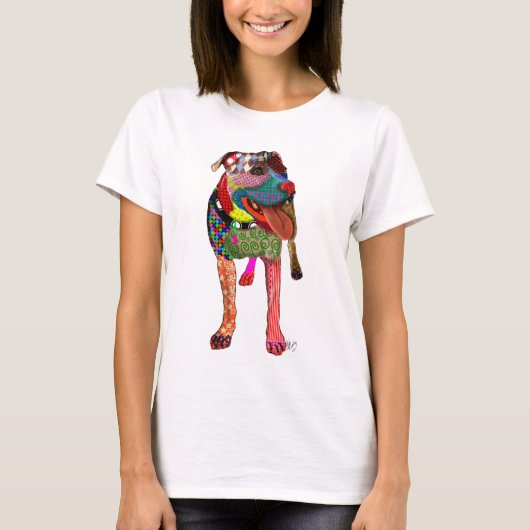 Staffordshire Bull Terrier - Patchwork T-Shirt (Vorderseite)