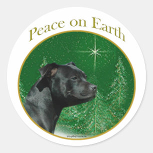Staffordshire Bull Terrier Peace Runder Aufkleber