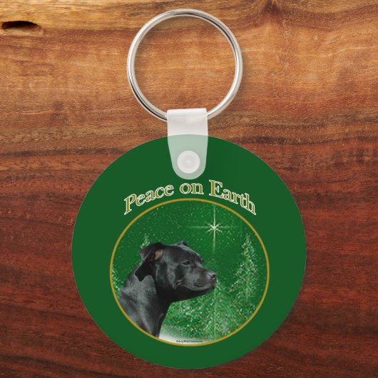 Staffordshire Bull Terrier Peace Schlüsselanhänger (Rückseite)
