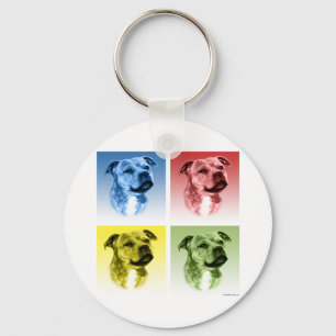 Staffordshire Bull Terrier Pop Art Art Schlüsselanhänger
