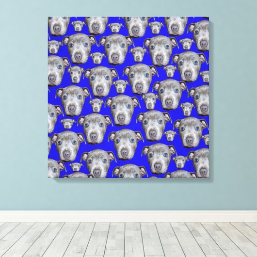 Staffordshire Bull Terrier Puppy Pattern, Leinwanddruck (Insitu (Holzboden))