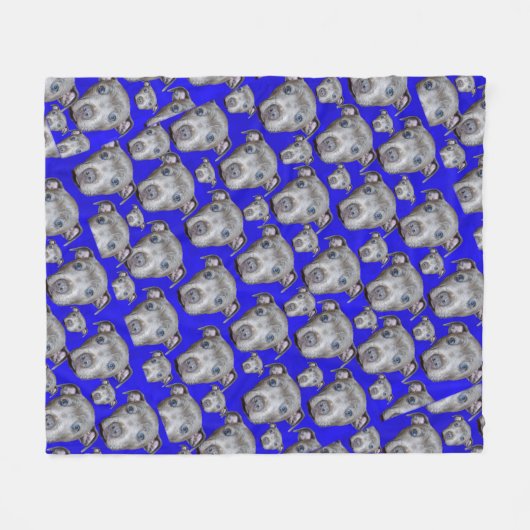 Staffordshire Bull Terrier Puppy Pattern, Mittel Fleecedecke (Vorderseite (Horizontal))
