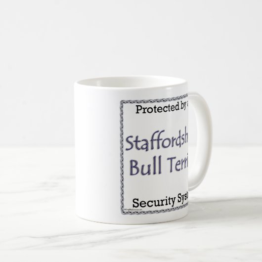 Staffordshire Bull Terrier Security System Kaffeetasse (VorderseiteRechts)
