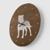 Staffordshire Bull Terrier Silhouette Große Wanduhr (Winkel)