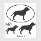 Staffordshire Bull Terrier Silhouetten Sticker Set (Blatt)