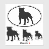 Staffordshire Bull Terrier Silhouetten Sticker Set (Blatt)