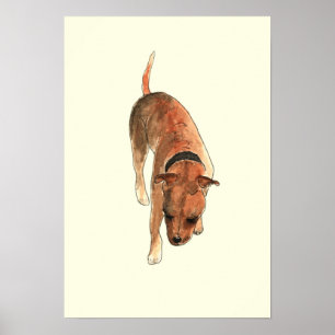 Staffordshire Bull Terrier Spaß Wasserfarbe Hundek Poster