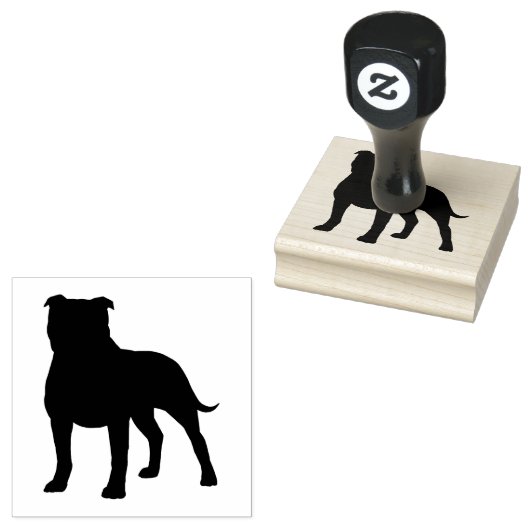 Staffordshire Bull Terrier Staffy Dog Silhouette Gummistempel (Stempel)
