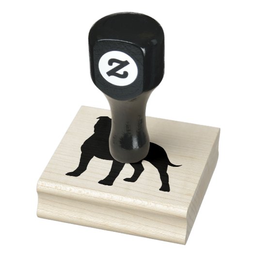 Staffordshire Bull Terrier Staffy Dog Silhouette Gummistempel (Stempel)