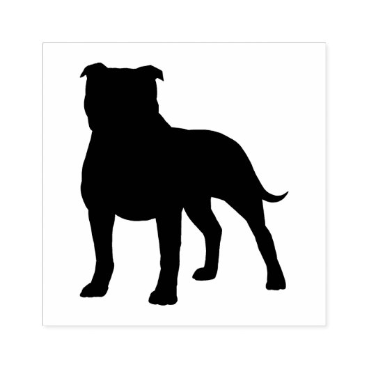 Staffordshire Bull Terrier Staffy Dog Silhouette Gummistempel (Prägung)