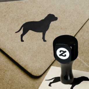 Staffordshire Bull Terrier Staffy Dog Silhouette Gummistempel
