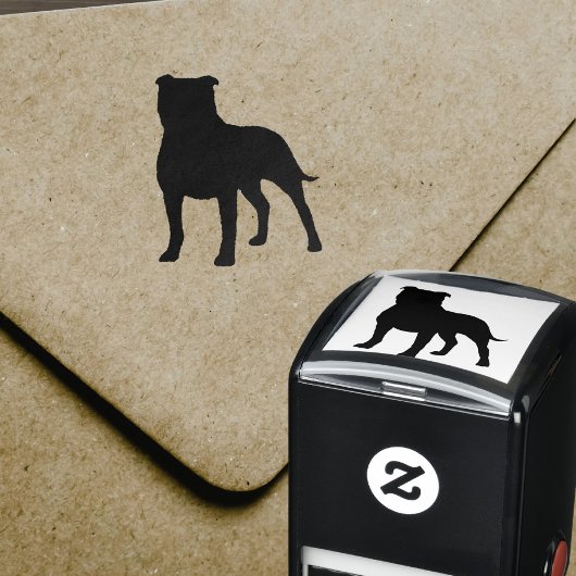 Staffordshire Bull Terrier Staffy Dog Silhouette Permastempel