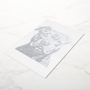 Staffordshire Bull Terrier (Staffy Foil Notecard) Folien Feiertagskarte