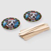 Staffordshire Bull Terrier Stettglass Weihnachten Fächer (Non-assembled)