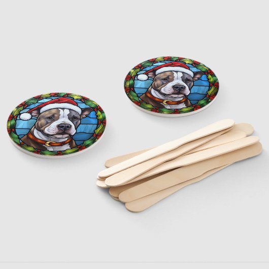 Staffordshire Bull Terrier Stettglass Weihnachten Fächer (Non-assembled)