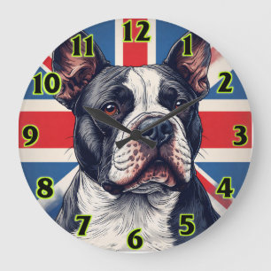 Staffordshire Bull Terrier Vereinigtes Königreich Große Wanduhr