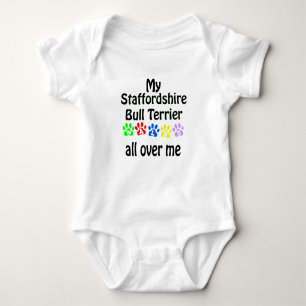 Staffordshire Bull Terrier Walks Design Baby Strampler