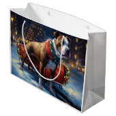 Staffordshire Bull Terrier Weihnachtsfest Große Geschenktüte (Rückseite Schrägansicht)