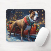 Staffordshire Bull Terrier Weihnachtsfest Mousepad (Mit Mouse)