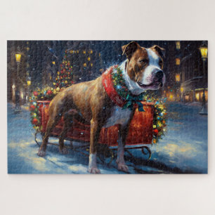 Staffordshire Bull Terrier Weihnachtsfest Puzzle