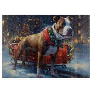 Staffordshire Bull Terrier Weihnachtsfest Schneidebrett
