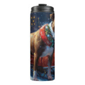 Staffordshire Bull Terrier Weihnachtsfest Thermosbecher (Vorderseite)