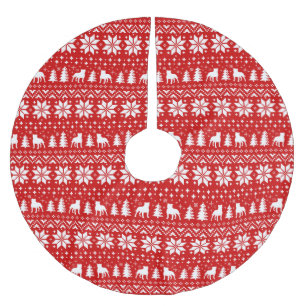 Staffordshire Bull Terrier Weihnachtsmuster Rot Polyester Weihnachtsbaumdecke