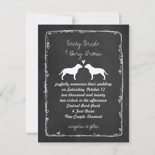 Staffordshire Bull Terriers Wedding Announcement Einladung (Vorderseite)