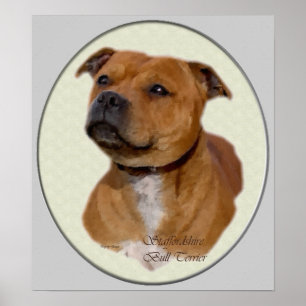 Staffordshire-Bullterrier-Kunst-Druck Poster