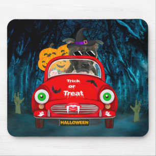 Staffordshire Dog Driving Car Beängstigend Hallowe Mousepad