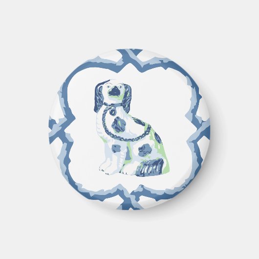 Staffordshire Dog Opt 1 in Slate and Green Magnet (Vorne)